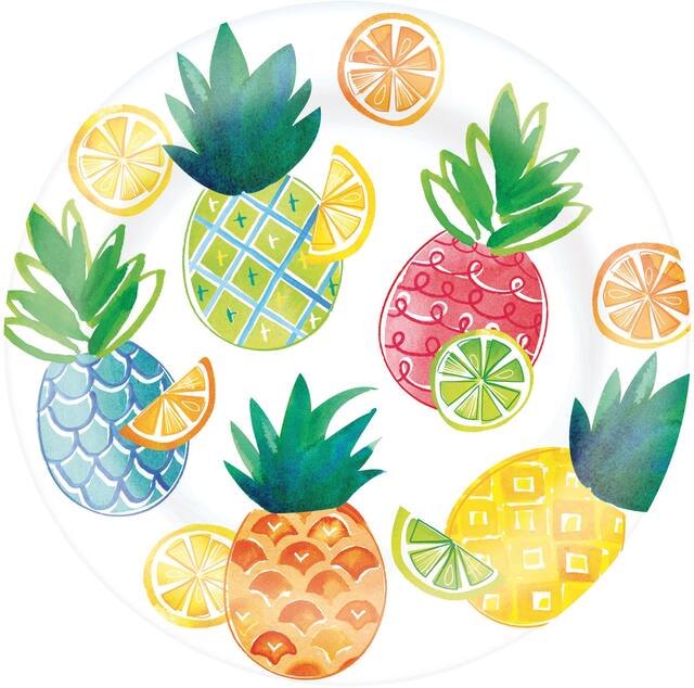 Summer Citrus Plastic Lunch Plate Front_Flat