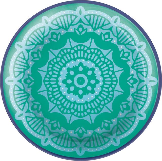 Grandes assiettes en mélamine Boho Vibes mandala d'été, 10,5 po, paq. 4 Overhead_Flat
