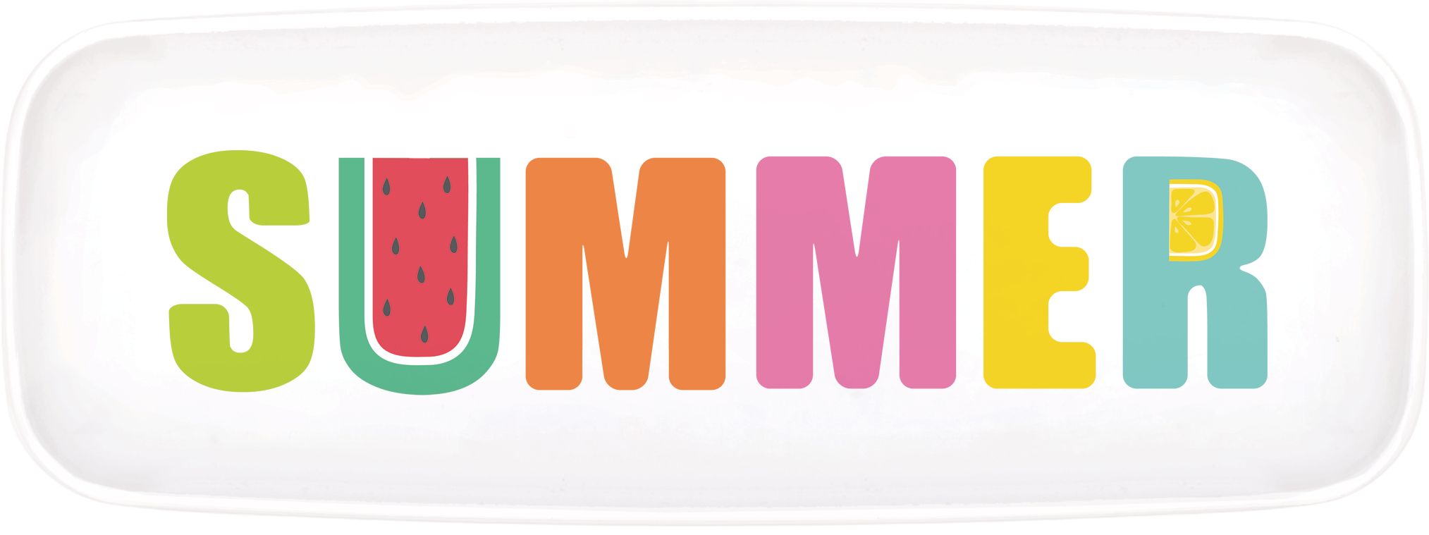 Tutti Frutti Long Platter, 17.5-in Front_Flat