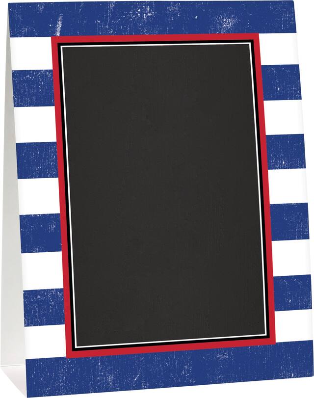 Cartes-pyramides tableau noir à rayures nautiques, paq. 8 Front_Angled_Right