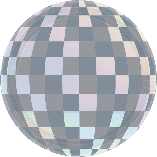 Disco Ball Dessert Plates, 8-pk Overhead_Flat