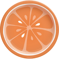 Assiettes à dessert en papier agrumes sucrés Tutti Frutti, paq. 8 Overhead_Flat