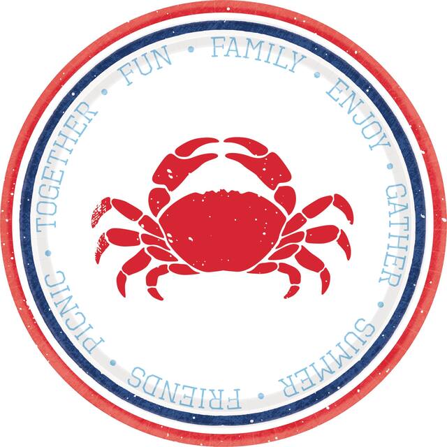 Assiettes à dessert Fruits de mer et été, paq. 8 Overhead_Flat