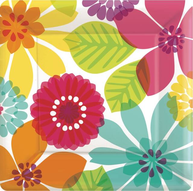 Day in Paradise Dessert Plates, 8-pk Overhead_Flat