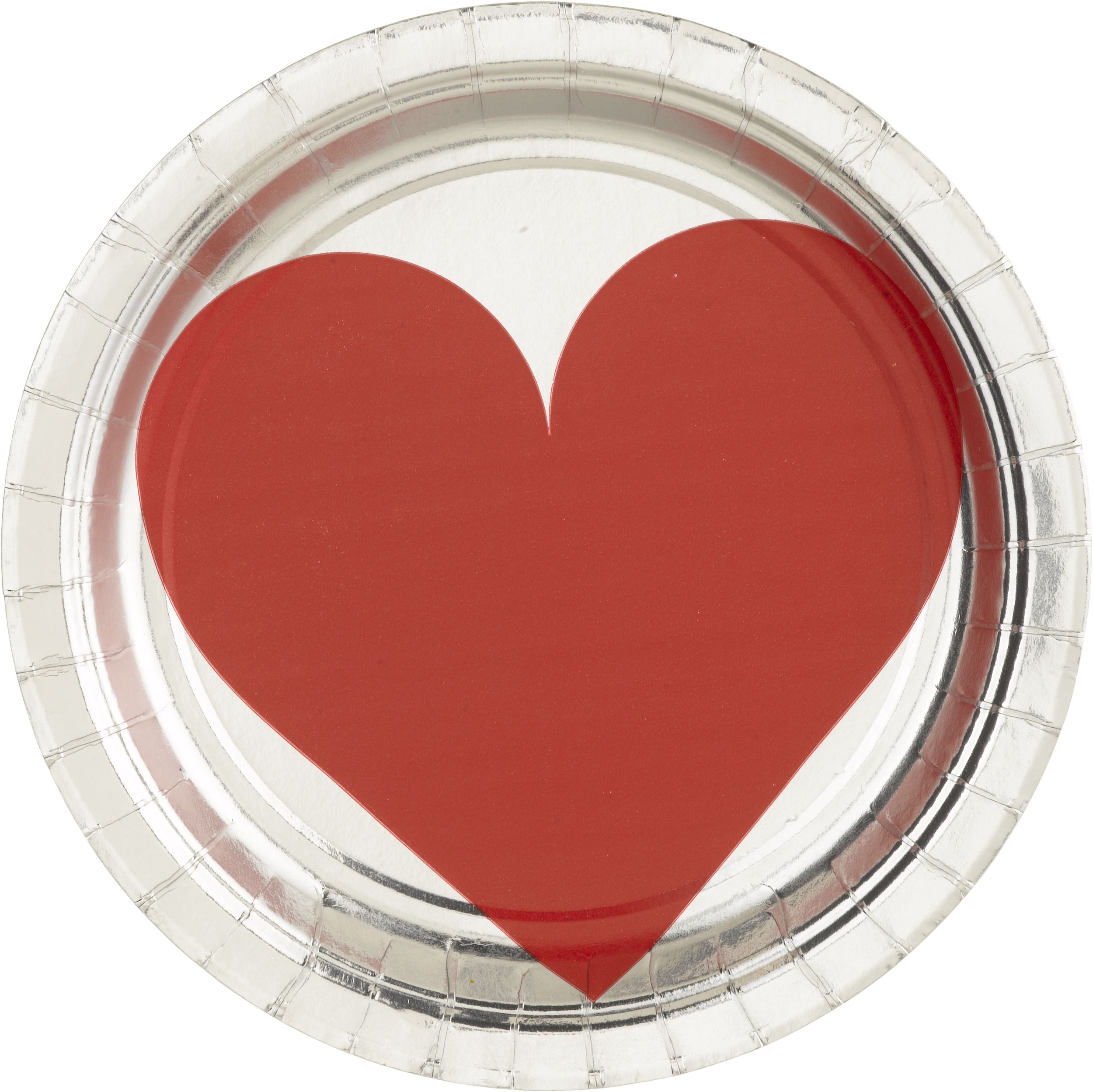 Metallic Key to Your Heart Valentine's Day Dessert Plates, 8-pk Overhead_Flat