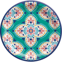 Boho Vibes Floral Quatrefoil Paper Dinner Plates, 8-pk Overhead_Flat