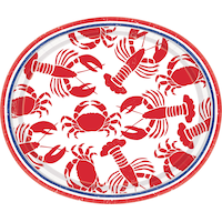 Seafood Summer Oval Plates, 8-pk Overhead_Flat