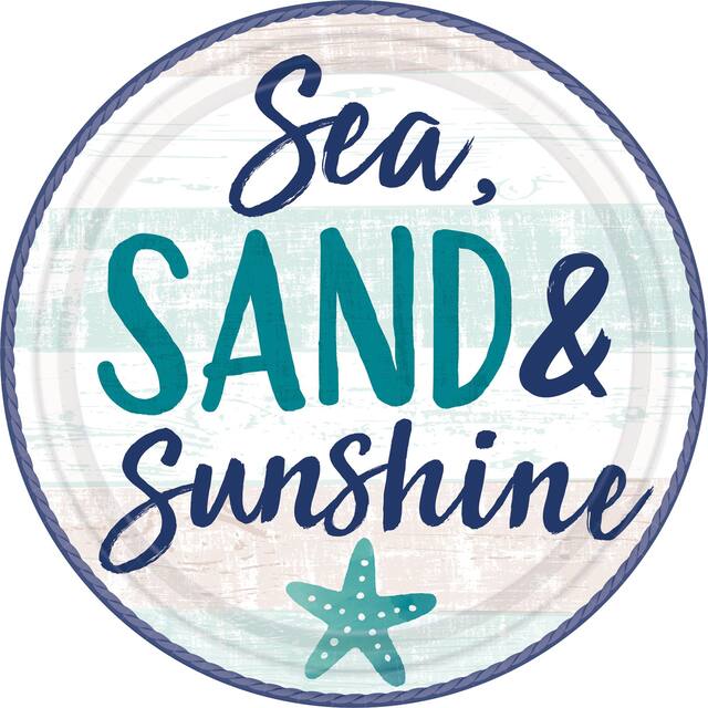 Grandes assiettes Mer, sable et soleil, paq. 8 Overhead_Flat