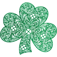 Napperon en vinyle trèfle vert métallique Overhead_Flat