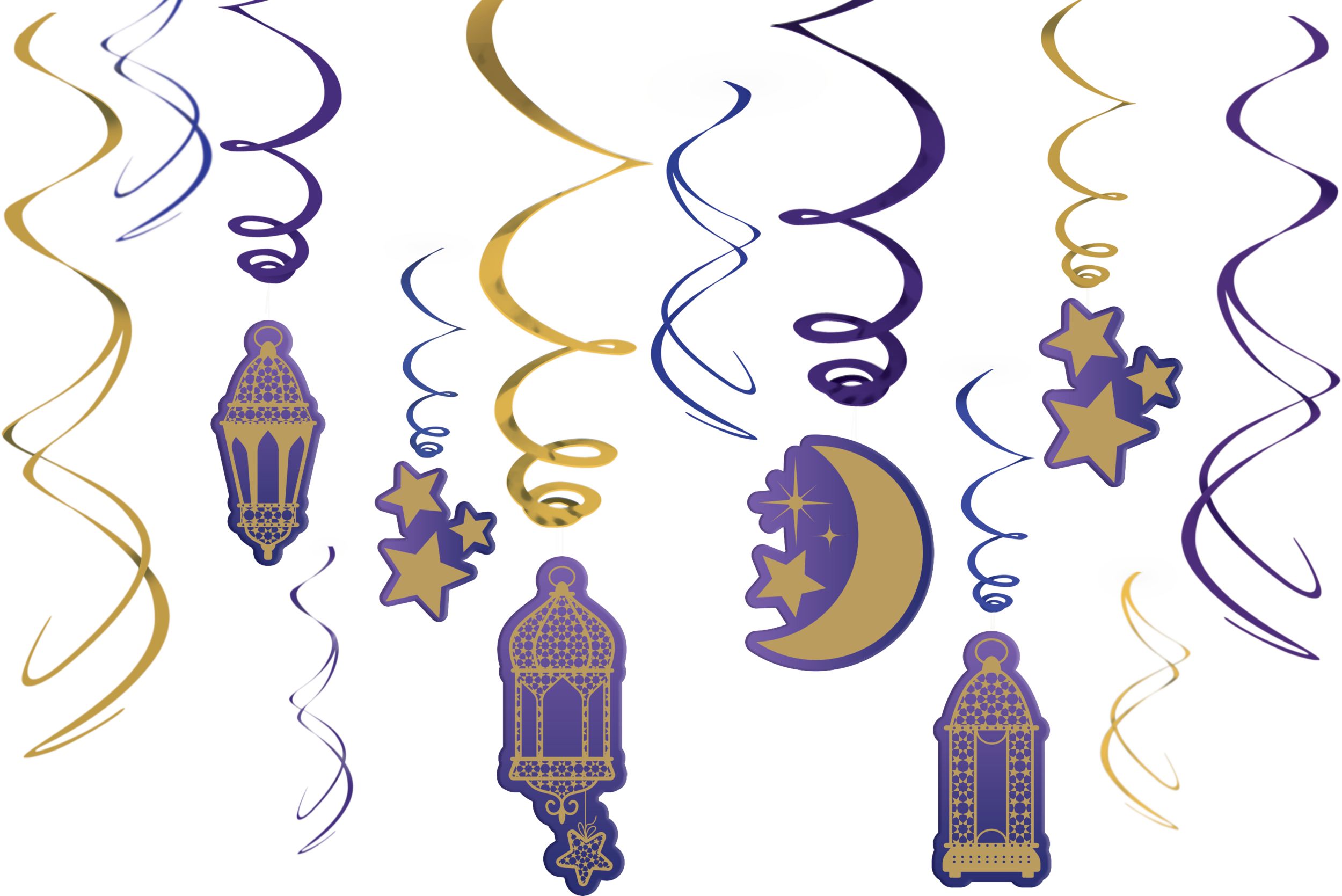 Décorations en spirale Eid, paq. 12 Front_Flat