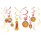 Décorations suspendues en spirale Nouvel An lunaire, paq. 6 Front_Flat