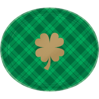 St. Patrick’s Day Plaid Oval Plates, 18-pk Overhead_Flat