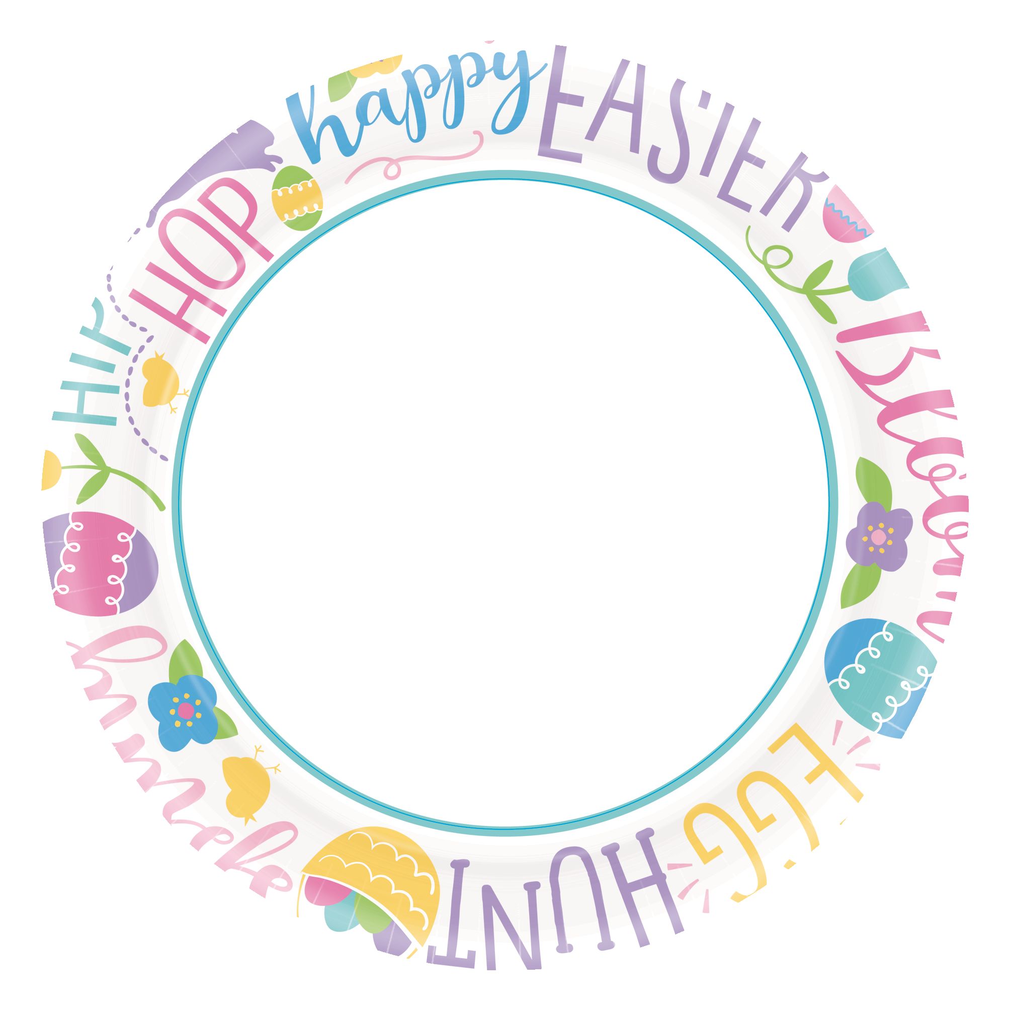 Hoppy Easter Dinner Plates, 40-pk Overhead_Flat