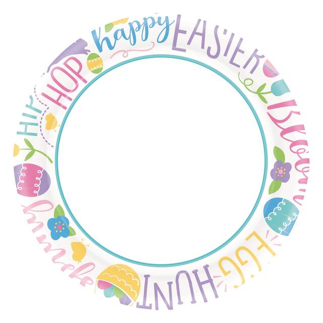 Hoppy Easter Dinner Plates, 40-pk Overhead_Flat