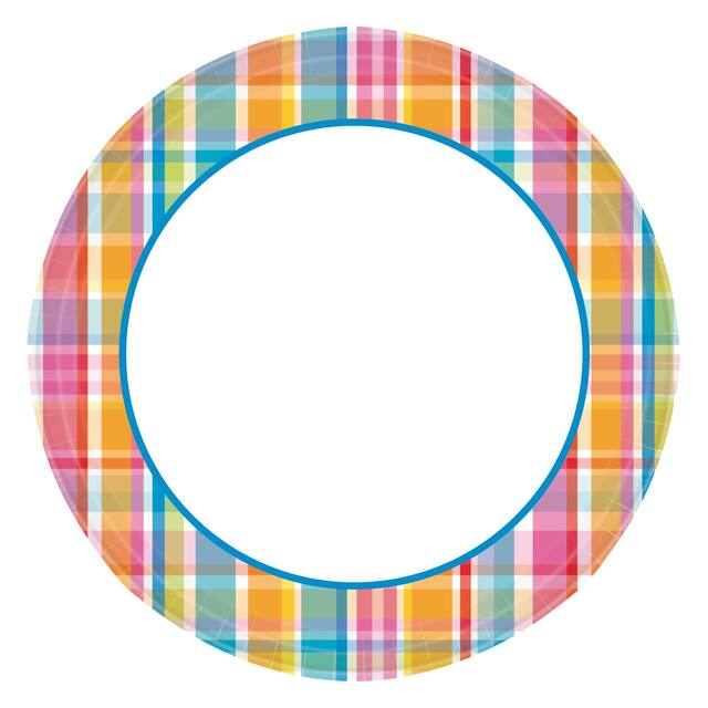 Sunny Plaid Dinner Plates, 40-pk Overhead_Flat