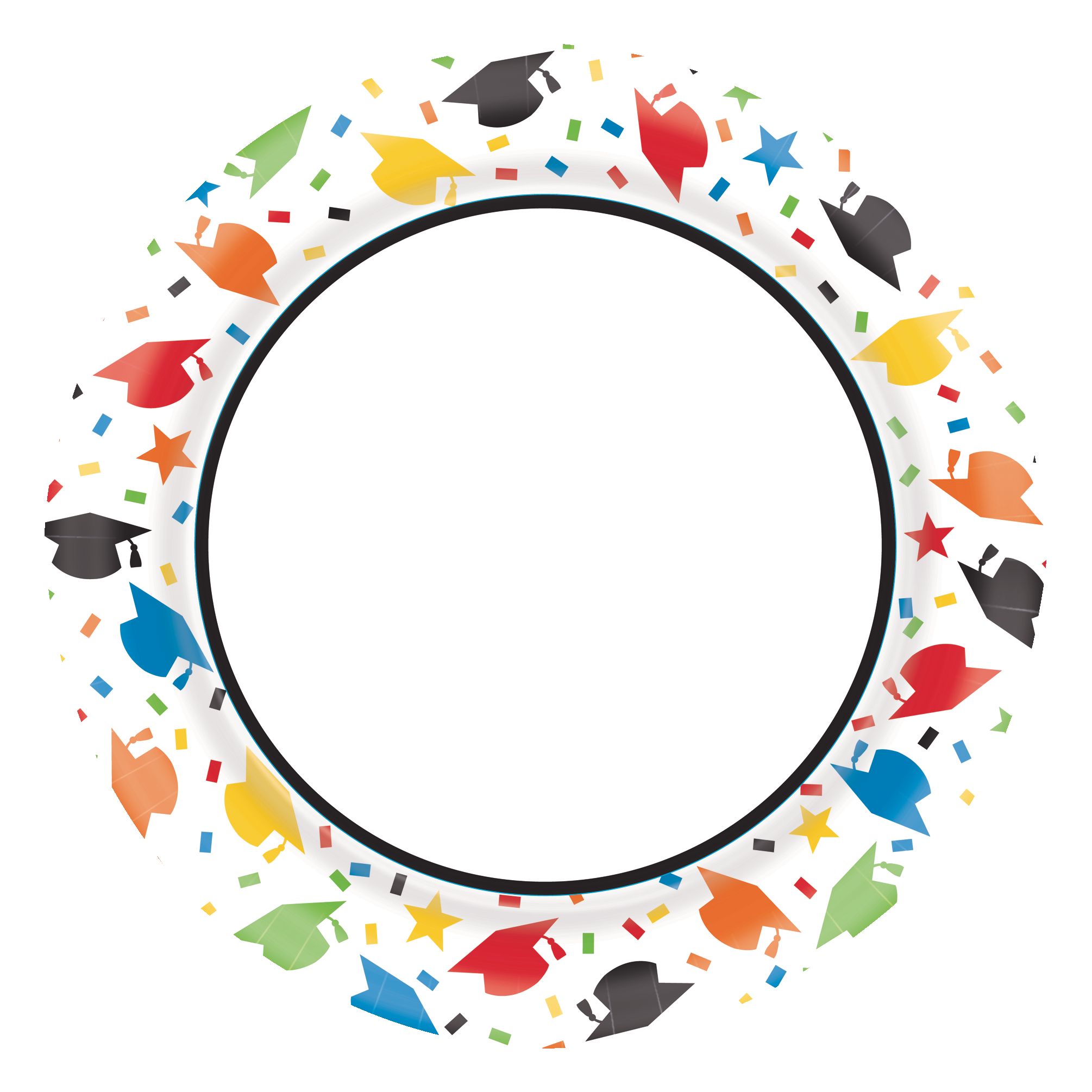 Confetti Caps Dinner Plates, 40-pk Overhead_Flat