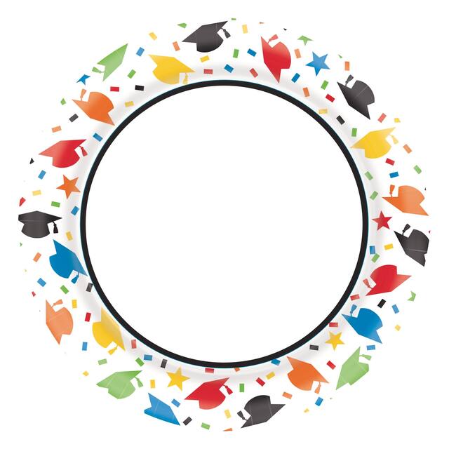Confetti Caps Dinner Plates, 40-pk Overhead_Flat