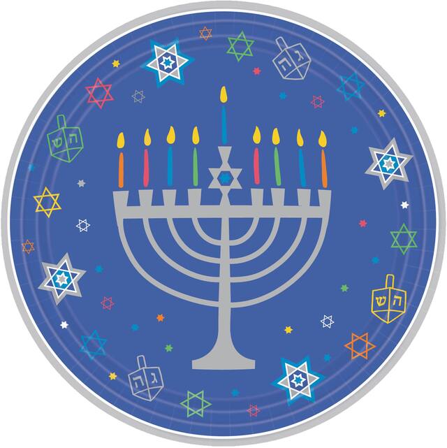 Eight Happy Nights Dinner Plates, 18-pk Overhead_Flat