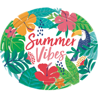 Assiettes ovales Jungle tropicale, paq. 18 Overhead_Flat