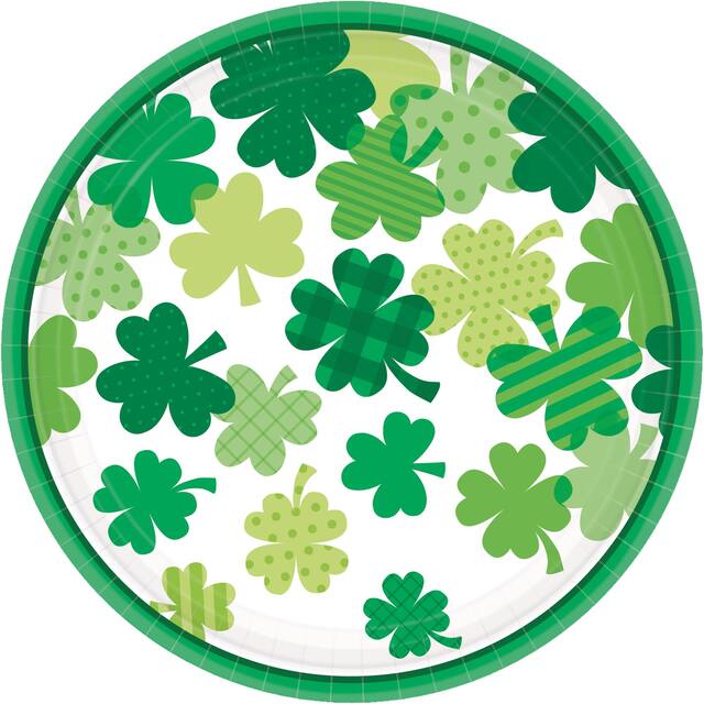 Blooming Shamrock Dessert Plates, 18-pk Overhead_Flat