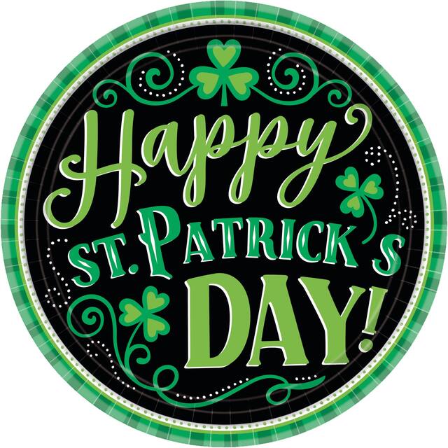 Clover Me Lucky Dessert Plates, 60-pk Overhead_Flat