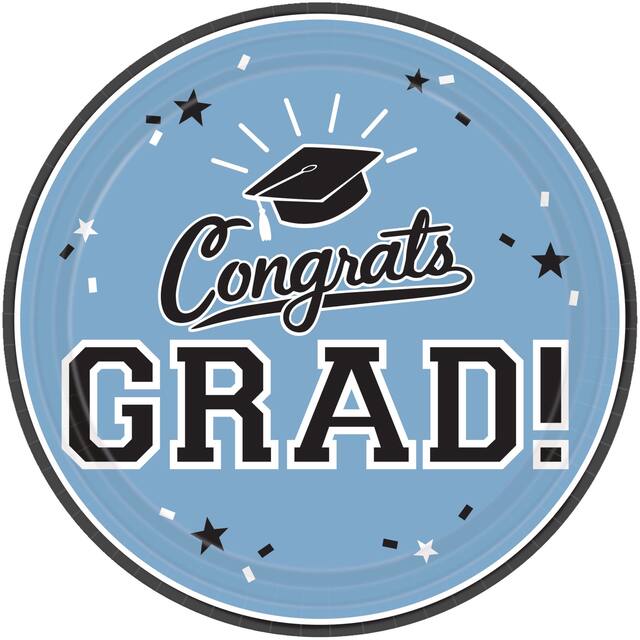 Congrats Grad Dessert Plates, 18-pk Overhead_Flat