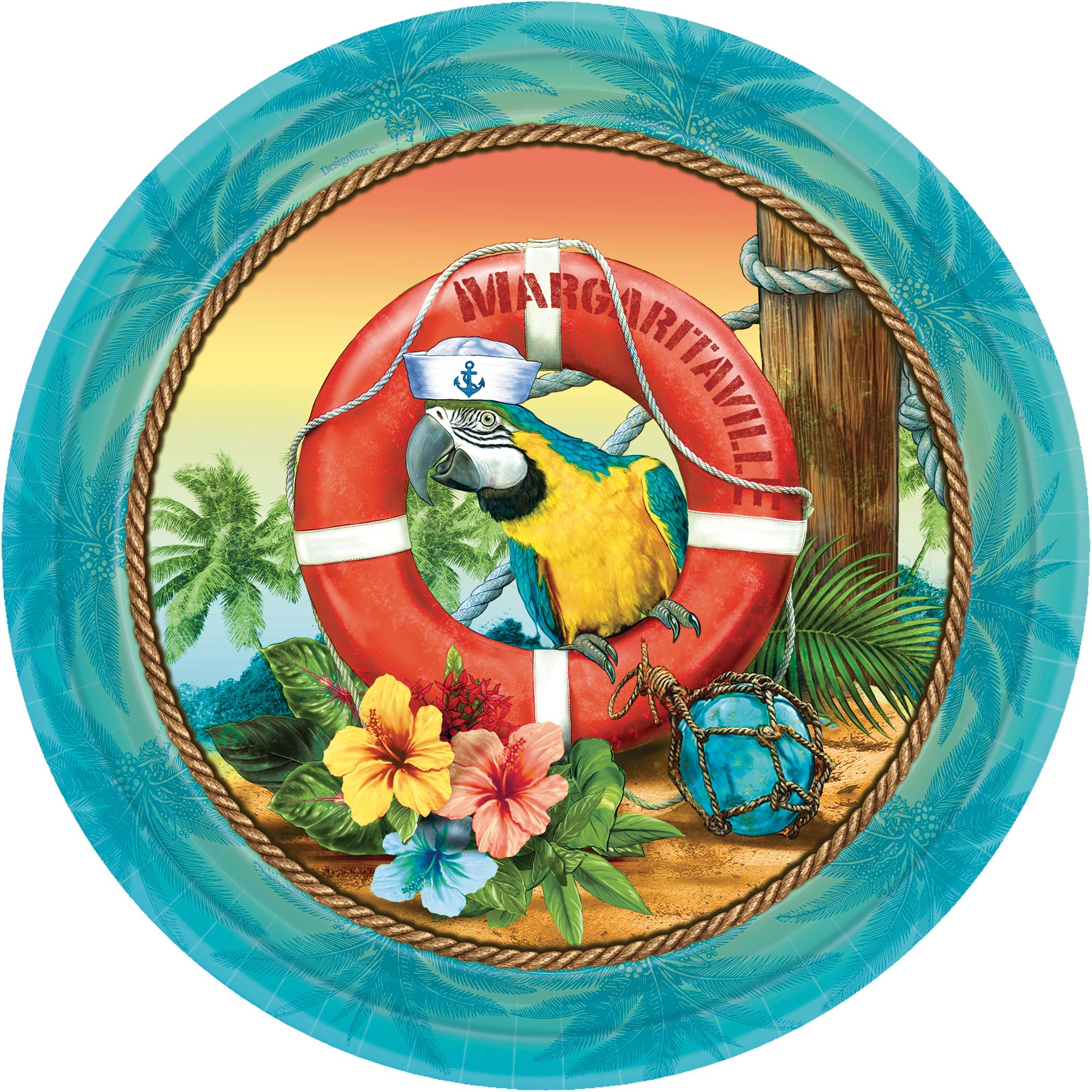 Margaritaville Dessert Plates, 18-pk Overhead_Flat