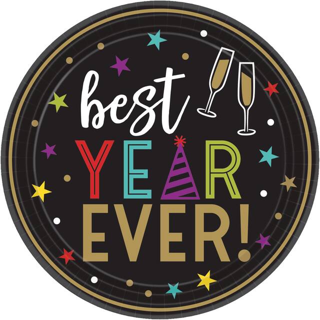 Assiettes à dessert Best Year Ever, paq. 6 Overhead_Flat