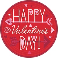 Assiettes à dessert Souhaits de la Saint-Valentin, paq. 18 Overhead_Flat