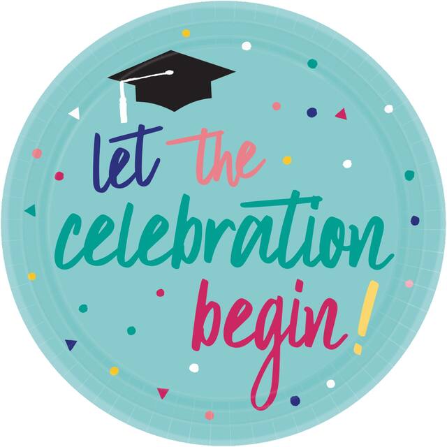 Yay Grad Dessert Plates, 18-pk Overhead_Flat