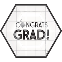 Assiettes à dessert hexagonales Remise de diplôme, paq. 18 Overhead_Flat