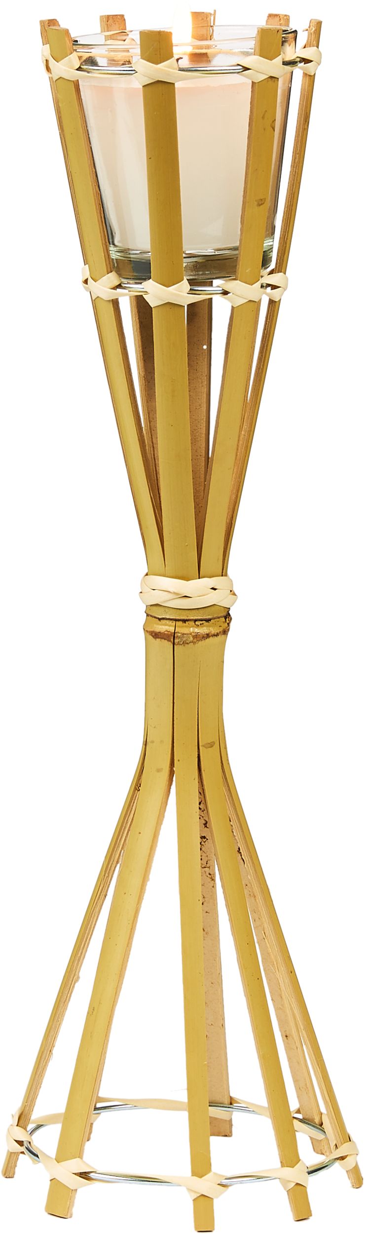 Bamboo Tiki Torch Candle Holder Front_Flat