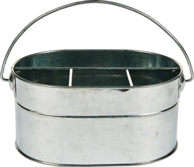 Galvanized Metal Utensil Caddy Front_Elevated