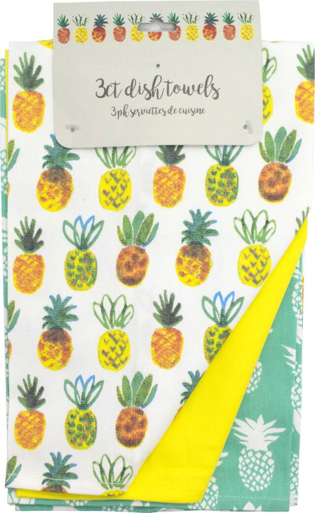 Pineapple Kitchen Towels, 3pk Party City