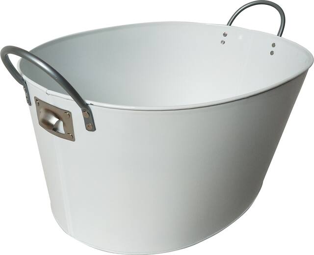 White Metal Party Tub Front_Angled_Right
