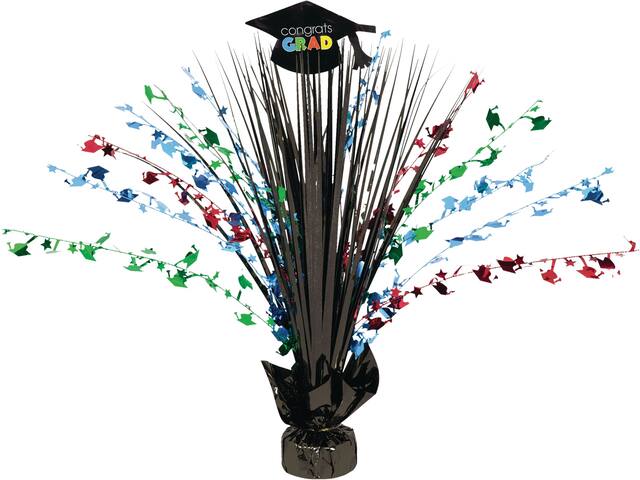 Centre de table fontaine diplômé Congrats Grad arc-en-ciel Front_Flat