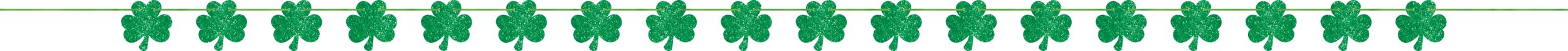 Hanging Garland Banner Decoration, Green Shamrock Garland, 12-ft, for St. Patrick's Day Front_Flat
