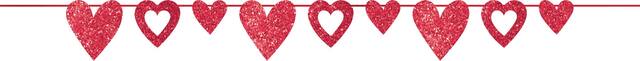 Banderoles de coeurs de la Saint-Valentin étincelantes, paq. 2 Front_Flat