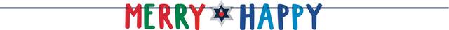 Banderole à lettres Merry Happy Chrismukkah, paq. 2 Front_Flat