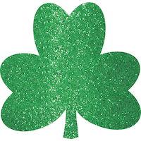 Glitter Shamrock Cutouts, 20-pk Front_Flat