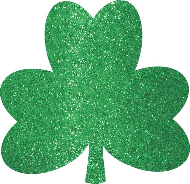 Glitter Shamrock Cutouts, 20-pk Front_Flat