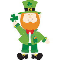 Découpe de farfadet articulé de la Saint-Patrick, vert Front_Flat