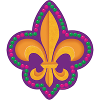Découpe fleur de lys du Mardi Gras, 8 po