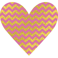 Découpes étincelantes coeurs à pois et chevrons, paq. 9 Front_Flat