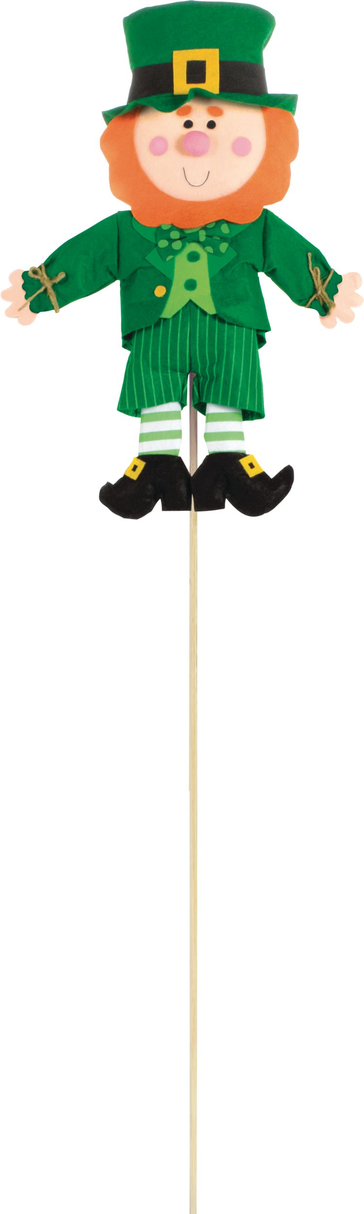 Leprechaun Outdoor Yard Stake Sign Decoration, Green, 46-in, for St. Patrick's Day Front_Flat