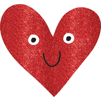 Glitter Heart Face Cutouts, 50-pk Front_Flat
