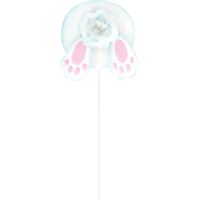 Cotton Tail Bunny Outdoor Yard Stake Sign Decoration, White, 17.5-in, for Easter Front_Flat