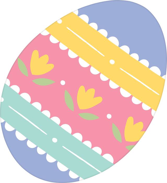 Easter Egg Table & Wall Cutout Decoration, Multi-Coloured, 15-in, for Easter Front_Flat