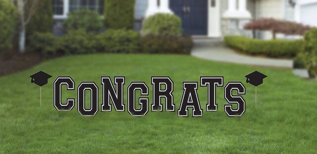 Congrats Corrugate Plastic Yard Stakes, 10-pc Front_Flat