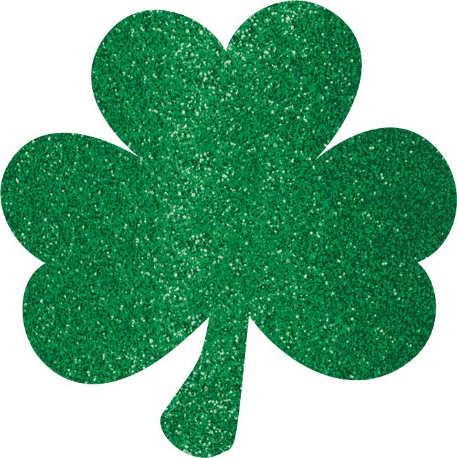 Shamrock Table & Wall Cutout Decorations, Green, 7-in, 10-pk, for St. Patrick's Day Front_Flat